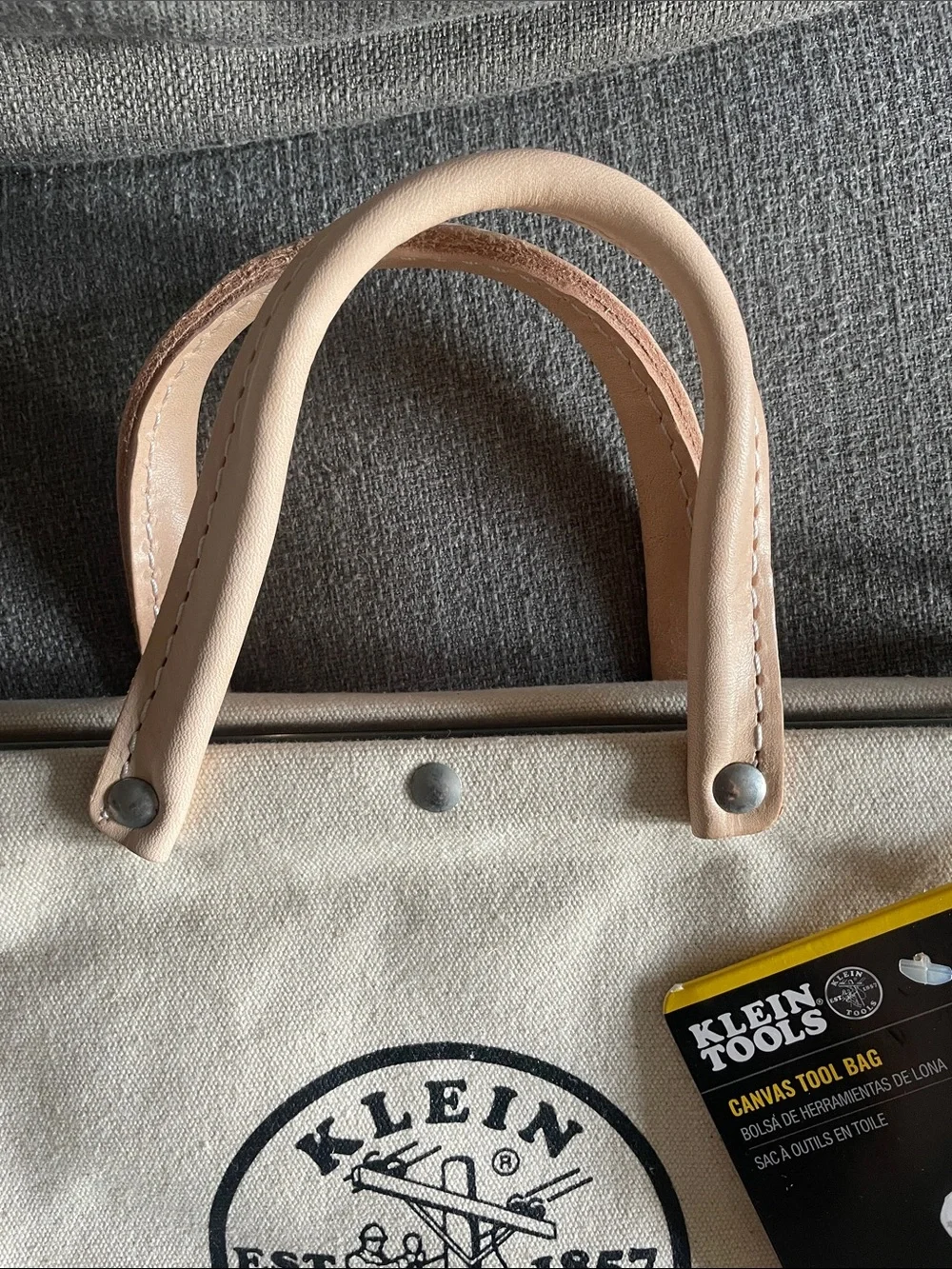 Klein Tools 5102-16 Canvas Leather Tool Bag Wide Mouth Heavy Duty Made in USA